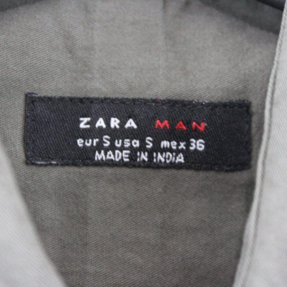 Zara Military Olive Army Green Button Up Shirt P94 - Picture 3 of 4